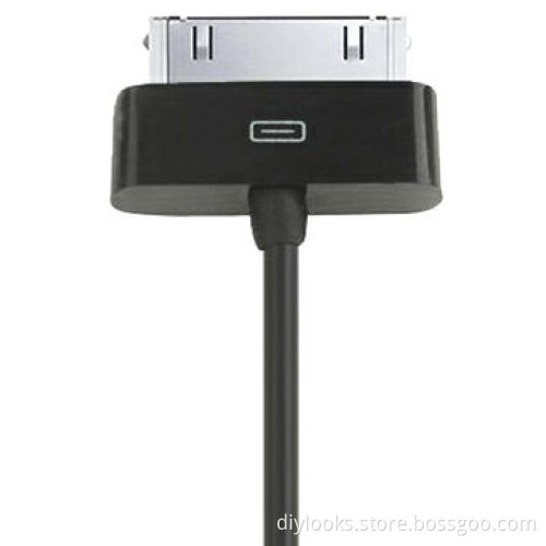 Portable USB Cable for iPhone 4, 4S, 3GS/3G, New iPad/iPad 2, iPod Touch, 3m Length, Black Color